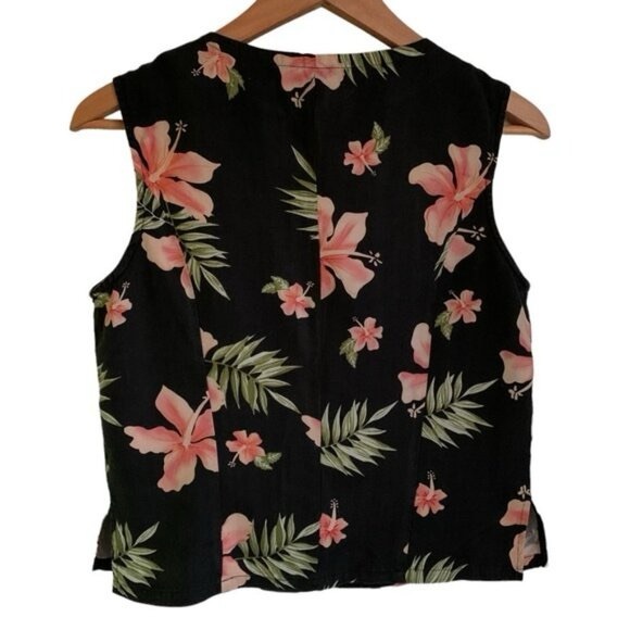 Pineapple  Moon Vintage Silk Blouse - Picture 4 of 5